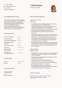 Lebenslauf-Vorlage für Personal Trainer*in #3