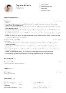 Lebenslauf-Muster für Fußballtrainer*in