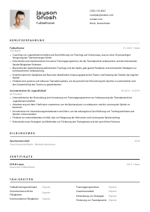 Lebenslauf-Vorlage für Fußballtrainer*in #2