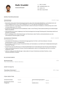 Lebenslauf-Muster für Schwimmtrainer*in