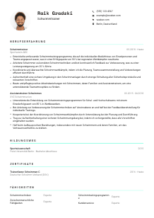 Lebenslauf-Vorlage für Schwimmtrainer*in #3