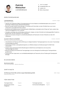 Lebenslauf-Muster für Leichtathletiktrainer*in