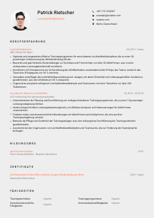 Lebenslauf-Vorlage für Leichtathletiktrainer*in #3