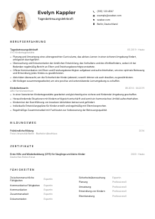 Lebenslauf-Muster für Tagesbetreuungslehrkraft