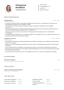 Lebenslauf-Muster für Säuglingslehrkraft