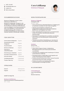 Lebenslauf-Vorlage für Montessori-Pädagog*in #3