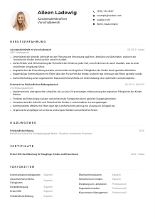 Lebenslauf-Muster für Assistenzlehrkraft im Vorschulbereich
