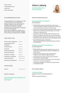 Lebenslauf-Vorlage für Assistenzlehrkraft im Vorschulbereich #2
