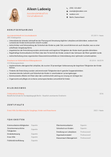 Lebenslauf-Vorlage für Assistenzlehrkraft im Vorschulbereich #3