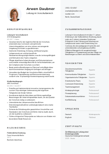 Lebenslauf-Vorlage für Leitung im Vorschulbereich #2
