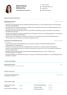 Lebenslauf-Vorlage für Bildungsadministrator*in #3