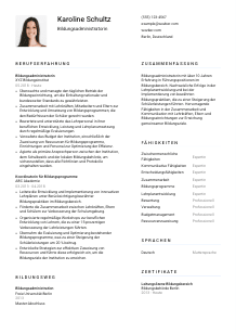 Lebenslauf-Vorlage für Bildungsadministrator*in #1