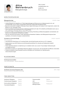 Lebenslauf-Vorlage für Bildungstechnolog*in #2