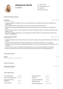 Lebenslauf-Muster für Schulleitung