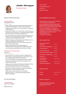 Lebenslauf-Vorlage für Schulpsycholog*in #3