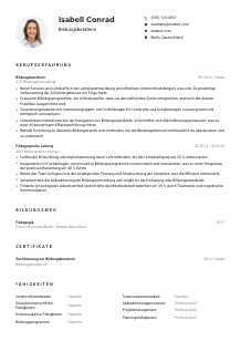 Lebenslauf-Muster für Bildungsberater*in