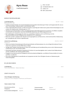 Lebenslauf-Muster für Leseförderexpert*in