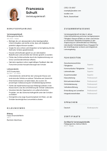 Lebenslauf-Vorlage für Vertretungslehrkraft #2