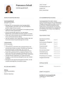 Lebenslauf-Vorlage für Vertretungslehrkraft #1
