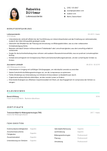 Lebenslauf-Vorlage für Lehrerassistent*in #3