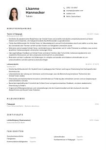Lebenslauf-Muster für Tutor*in