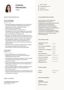 Lebenslauf-Vorlage für Tutor*in #2