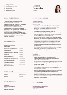 Lebenslauf-Vorlage für Tutor*in #3
