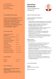 Lebenslauf-Vorlage für Lehrer*in für Englisch als Zweitsprache #3