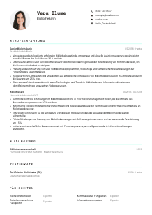 Lebenslauf-Vorlage für Bibliothekar*in #3