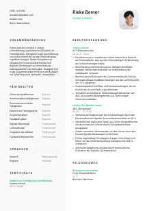 Lebenslauf-Vorlage für Online-Lehrer*in #2