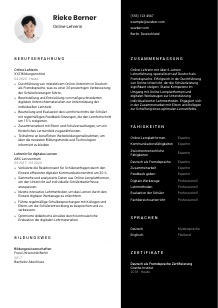 Lebenslauf-Vorlage für Online-Lehrer*in #3