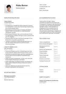 Lebenslauf-Vorlage für Online-Lehrer*in #1