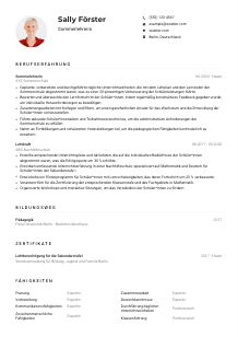 Lebenslauf-Muster für Sommerlehrer*in