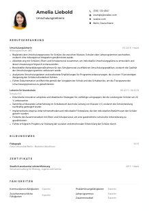 Lebenslauf-Muster für Umschulungslehrer*in