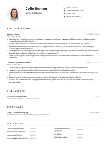 Lebenslauf-Muster für Virtuelle*r Lehrer*in