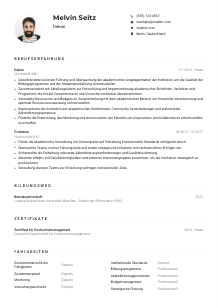 Lebenslauf-Muster für Dekan*in