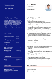 Lebenslauf-Vorlage für Lehrkraft für Naturwissenschaften Sekundarstufe #3