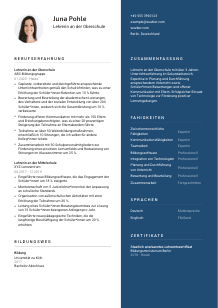 Lebenslauf-Vorlage für Lehrer*in an der Oberschule #2