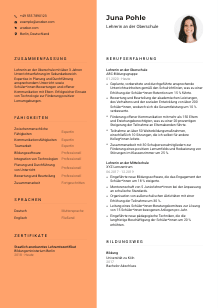 Lebenslauf-Vorlage für Lehrer*in an der Oberschule #3
