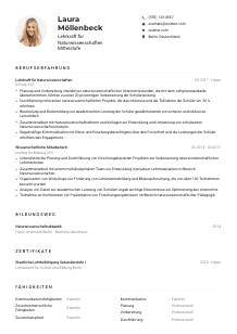 Lebenslauf-Muster für Lehrkraft für Naturwissenschaften Mittelstufe