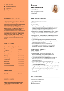 Lebenslauf-Vorlage für Lehrkraft für Naturwissenschaften Mittelstufe #3