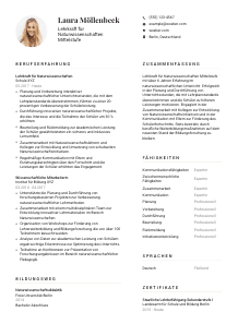 Lebenslauf-Vorlage für Lehrkraft für Naturwissenschaften Mittelstufe #1