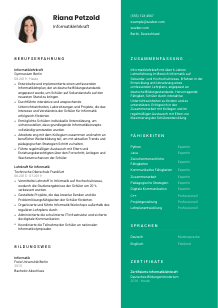 Lebenslauf-Vorlage für Informatiklehrkraft #2