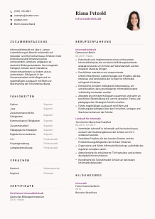 Lebenslauf-Vorlage für Informatiklehrkraft #3