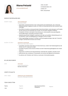 Lebenslauf-Vorlage für Informatiklehrkraft #1