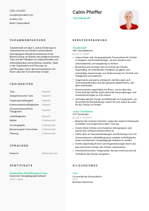 Lebenslauf-Vorlage für Tanzlehrkraft #2