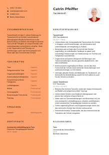 Lebenslauf-Vorlage für Tanzlehrkraft #3