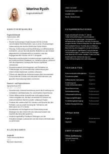 Lebenslauf-Vorlage für Englischlehrkraft #3