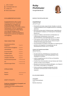 Lebenslauf-Vorlage für Geografielehrkraft #3