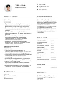 Lebenslauf-Vorlage für Mathematiklehrkraft #1
